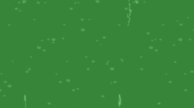 Kusursuz noel ağacı desenli arka plan yağmur etkisi yeşil gökdelendeki cam ayna üzerinde