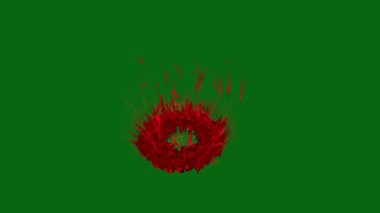 Yeşil Ekran Ateşleme Efekti Hayali bereketli fraktal desen oluşturulmuş soyut arkaplan