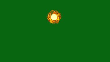 Yeşil Ekran Süpernova Etkisi Ateşli Yüzük ve Enerji Işınlama Etkisi. Yeşil yapraklı arka plan. vektör illüstrasyonu