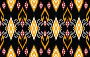 Ethnic abstract ikat art. Fabric Morocco, geometric ethnic pattern seamless  color oriental. Background, Design for fabric, curtain, carpet, wallpaper, clothing, wrapping, Batik, vector illustration