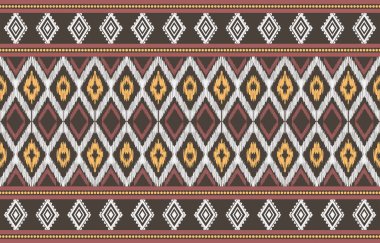 Ethnic abstract ikat art. Fabric Morocco, geometric ethnic pattern seamless  color oriental. Background, Design for fabric, curtain, carpet, wallpaper, clothing, wrapping, Batik, vector illustration