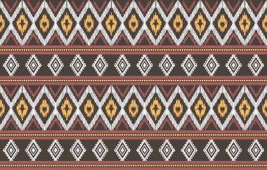 Ethnic abstract ikat art. Fabric Morocco, geometric ethnic pattern seamless  color oriental. Background, Design for fabric, curtain, carpet, wallpaper, clothing, wrapping, Batik, vector illustration