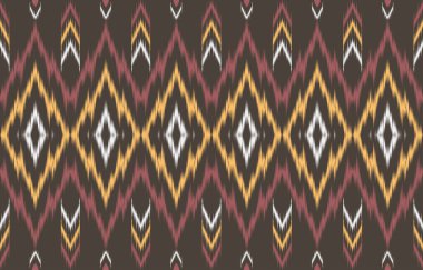 Ethnic abstract ikat art. Fabric Morocco, geometric ethnic pattern seamless  color oriental. Background, Design for fabric, curtain, carpet, wallpaper, clothing, wrapping, Batik, vector illustration