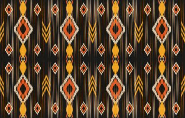 Ethnic abstract ikat art. Fabric Morocco, geometric ethnic pattern seamless  color oriental. Background, Design for fabric, curtain, carpet, wallpaper, clothing, wrapping, Batik, vector illustration