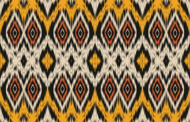 Ethnic abstract ikat art. Fabric Morocco, geometric ethnic pattern seamless  color oriental. Background, Design for fabric, curtain, carpet, wallpaper, clothing, wrapping, Batik, vector illustration
