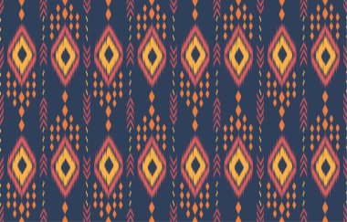 Ethnic abstract ikat art. Fabric Morocco, geometric ethnic pattern seamless  color oriental. Background, Design for fabric, curtain, carpet, wallpaper, clothing, wrapping, Batik, vector illustration