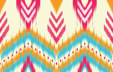 Ethnic abstract ikat art. Fabric Morocco, geometric ethnic pattern seamless  color oriental. Background, Design for fabric, curtain, carpet, wallpaper, clothing, wrapping, Batik, vector illustration