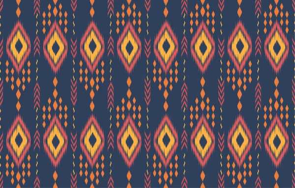 Ethnische Abstrakte Ikat Kunst Stoff Marokko Geometrische Ethnische Muster Nahtlose — Stockvektor