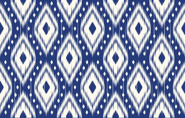 Etnico Astratto Ikat Art Tessuto Marocco Motivo Etnico Geometrico Senza — Vettoriale Stock
