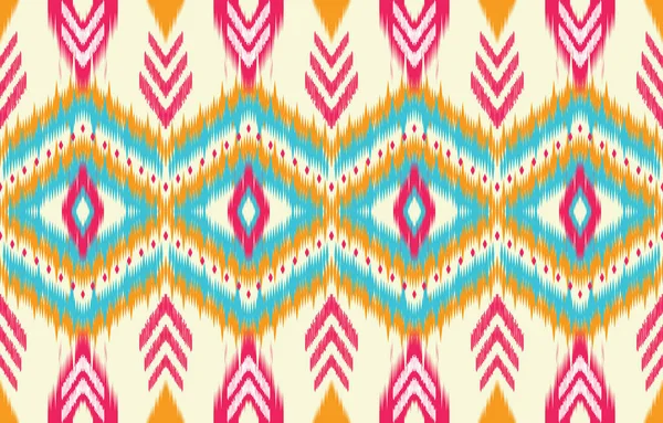 Art Ikat Abstrait Ethnique Tissu Maroc Motif Ethnique Géométrique Sans — Image vectorielle