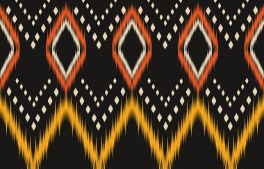 Ethnic abstract ikat art. Fabric Morocco, geometric ethnic pattern seamless  color oriental. Background, Design for fabric, curtain, carpet, wallpaper, clothing, wrapping, Batik, vector illustration