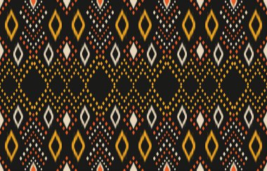 Ethnic abstract ikat art. Fabric Morocco, geometric ethnic pattern seamless  color oriental. Background, Design for fabric, curtain, carpet, wallpaper, clothing, wrapping, Batik, vector illustration