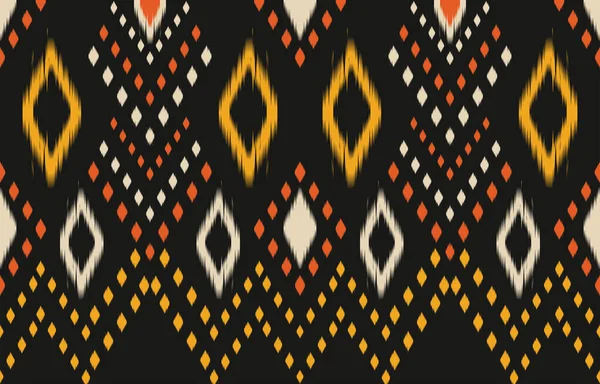 Ethnic Abstract Ikat Art Fabric Morocco Geometric Ethnic Pattern Seamless — Vector de stock