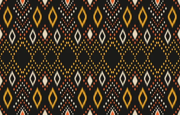 Ethnic Abstract Ikat Art Fabric Morocco Geometric Ethnic Pattern Seamless — Stock Vector