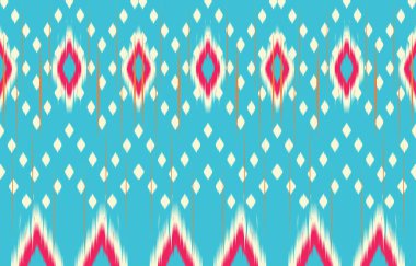 Ethnic abstract ikat art. Fabric Morocco, geometric ethnic pattern seamless  color oriental. Background, Design for fabric, curtain, carpet, wallpaper, clothing, wrapping, Batik, vector illustration