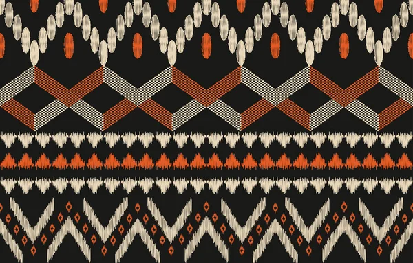 Ethnic Abstract Ikat Art Fabric Morocco Geometric Ethnic Pattern Seamless —  Vetores de Stock