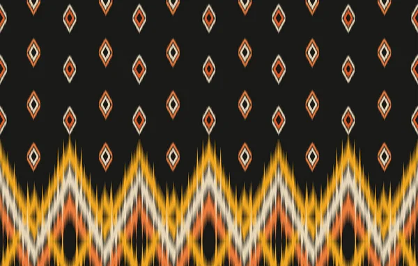 Ethnic Abstract Ikat Art Fabric Morocco Geometric Ethnic Pattern Seamless — Vetor de Stock