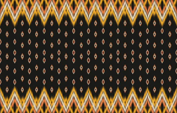 Ethnic Abstract Ikat Art Fabric Morocco Geometric Ethnic Pattern Seamless - Stok Vektor