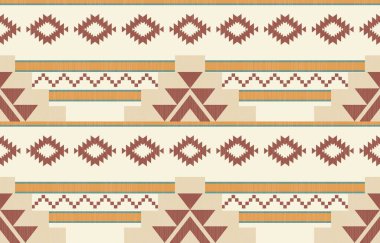 Geometrik etnik desen pürüzsüz, Yerli Amerikan etnik tasarımı, arka plan, perde, halı, duvar kağıdı, giysi, ambalaj, Batik, vektör çizimi için Güneybatı dekor tasarımı.
