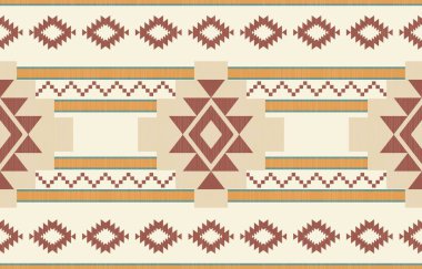 Geometrik etnik desen pürüzsüz, Yerli Amerikan etnik tasarımı, arka plan, perde, halı, duvar kağıdı, giysi, ambalaj, Batik, vektör çizimi için Güneybatı dekor tasarımı.
