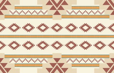 Geometrik etnik desen pürüzsüz, Yerli Amerikan etnik tasarımı, arka plan, perde, halı, duvar kağıdı, giysi, ambalaj, Batik, vektör çizimi için Güneybatı dekor tasarımı.