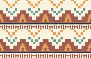 Geometrik etnik desen pürüzsüz, Yerli Amerikan etnik tasarımı, arka plan, perde, halı, duvar kağıdı, giysi, ambalaj, Batik, vektör çizimi için Güneybatı dekor tasarımı.