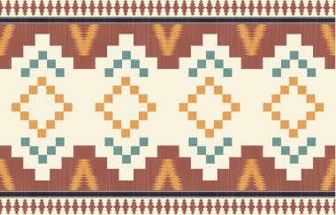 Geometrik etnik desen pürüzsüz, Yerli Amerikan etnik tasarımı, arka plan, perde, halı, duvar kağıdı, giysi, ambalaj, Batik, vektör çizimi için Güneybatı dekor tasarımı.