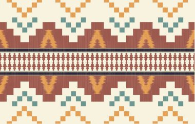 Geometrik etnik desen pürüzsüz, Yerli Amerikan etnik tasarımı, arka plan, perde, halı, duvar kağıdı, giysi, ambalaj, Batik, vektör çizimi için Güneybatı dekor tasarımı.
