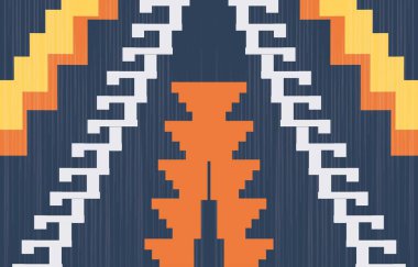 Geometrik etnik desen pürüzsüz, Yerli Amerikan etnik tasarımı, arka plan, perde, halı, duvar kağıdı, giysi, ambalaj, Batik, vektör çizimi için Güneybatı dekor tasarımı.