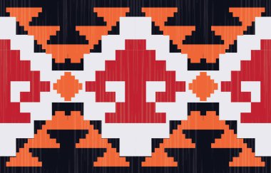Geometrik etnik desen pürüzsüz, Yerli Amerikan etnik tasarımı, arka plan, perde, halı, duvar kağıdı, giysi, ambalaj, Batik, vektör çizimi için Güneybatı dekor tasarımı.