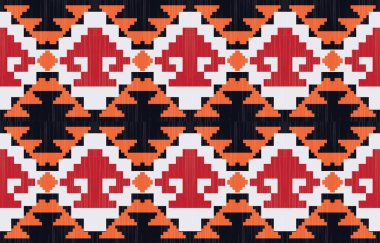 Geometrik etnik desen pürüzsüz, Yerli Amerikan etnik tasarımı, arka plan, perde, halı, duvar kağıdı, giysi, ambalaj, Batik, vektör çizimi için Güneybatı dekor tasarımı.