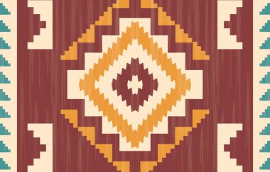 Geometrik etnik desen pürüzsüz, Yerli Amerikan etnik tasarımı, arka plan, perde, halı, duvar kağıdı, giysi, ambalaj, Batik, vektör çizimi için Güneybatı dekor tasarımı.