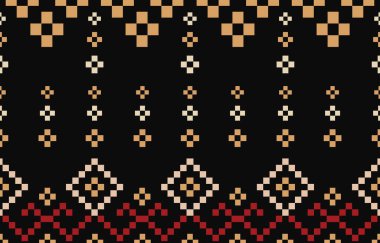 Etnik desenli dikişler. Arka plan, perde, halı, duvar kağıdı, giysi, ambalaj, Batik, vektör illüstrasyonu için tasarım..