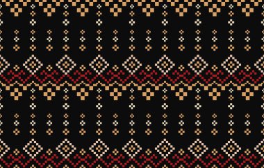 Etnik desenli dikişler. Arka plan, perde, halı, duvar kağıdı, giysi, ambalaj, Batik, vektör illüstrasyonu için tasarım..