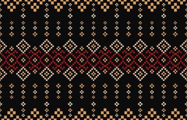 Etnik desenli dikişler. Arka plan, perde, halı, duvar kağıdı, giysi, ambalaj, Batik, vektör illüstrasyonu için tasarım..