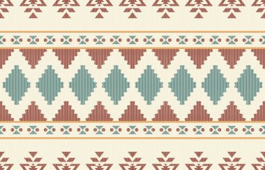 Geometrik etnik desen pürüzsüz, Yerli Amerikan etnik tasarımı, arka plan, perde, halı, duvar kağıdı, giysi, ambalaj, Batik, vektör çizimi için Güneybatı dekor tasarımı.