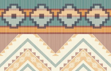 Geometrik etnik desen pürüzsüz, Yerli Amerikan etnik tasarımı, arka plan, perde, halı, duvar kağıdı, giysi, ambalaj, Batik, vektör çizimi için Güneybatı dekor tasarımı.