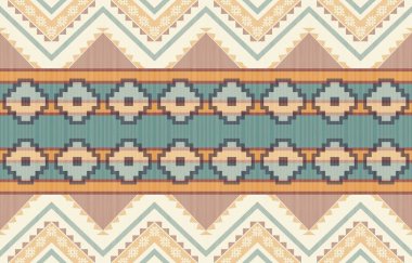 Geometrik etnik desen pürüzsüz, Yerli Amerikan etnik tasarımı, arka plan, perde, halı, duvar kağıdı, giysi, ambalaj, Batik, vektör çizimi için Güneybatı dekor tasarımı.