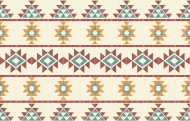 Geometrik etnik desen pürüzsüz, Yerli Amerikan etnik tasarımı, arka plan, perde, halı, duvar kağıdı, giysi, ambalaj, Batik, vektör çizimi için Güneybatı dekor tasarımı.
