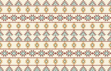 Geometrik etnik desen pürüzsüz, Yerli Amerikan etnik tasarımı, arka plan, perde, halı, duvar kağıdı, giysi, ambalaj, Batik, vektör çizimi için Güneybatı dekor tasarımı.