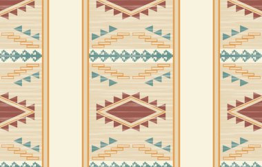 Geometrik etnik desen pürüzsüz, Yerli Amerikan etnik tasarımı, arka plan, perde, halı, duvar kağıdı, giysi, ambalaj, Batik, vektör çizimi için Güneybatı dekor tasarımı.