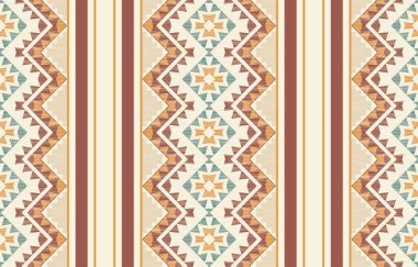 Geometrik etnik desen pürüzsüz, Yerli Amerikan etnik tasarımı, arka plan, perde, halı, duvar kağıdı, giysi, ambalaj, Batik, vektör çizimi için Güneybatı dekor tasarımı.
