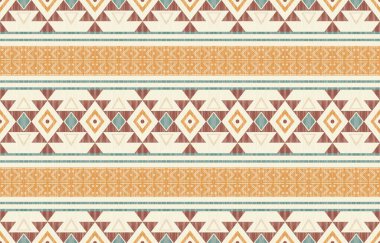 Geometrik etnik desen pürüzsüz, Yerli Amerikan etnik tasarımı, arka plan, perde, halı, duvar kağıdı, giysi, ambalaj, Batik, vektör çizimi için Güneybatı dekor tasarımı.