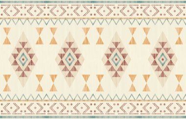 Geometrik etnik desen pürüzsüz, Yerli Amerikan etnik tasarımı, arka plan, perde, halı, duvar kağıdı, giysi, ambalaj, Batik, vektör çizimi için Güneybatı dekor tasarımı.