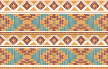 Geometrik etnik desen pürüzsüz, Yerli Amerikan etnik tasarımı, arka plan, perde, halı, duvar kağıdı, giysi, ambalaj, Batik, vektör çizimi için Güneybatı dekor tasarımı.