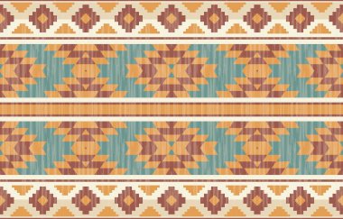 Geometrik etnik desen pürüzsüz, Yerli Amerikan etnik tasarımı, arka plan, perde, halı, duvar kağıdı, giysi, ambalaj, Batik, vektör çizimi için Güneybatı dekor tasarımı.