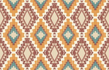 Geometrik etnik desen pürüzsüz, Yerli Amerikan etnik tasarımı, arka plan, perde, halı, duvar kağıdı, giysi, ambalaj, Batik, vektör çizimi için Güneybatı dekor tasarımı.