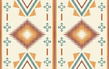 Geometrik etnik desen pürüzsüz, Yerli Amerikan etnik tasarımı, arka plan, perde, halı, duvar kağıdı, giysi, ambalaj, Batik, vektör çizimi için Güneybatı dekor tasarımı.