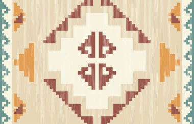 Geometrik etnik desen pürüzsüz, Yerli Amerikan etnik tasarımı, arka plan, perde, halı, duvar kağıdı, giysi, ambalaj, Batik, vektör çizimi için Güneybatı dekor tasarımı.