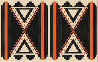 Geometrik etnik desen pürüzsüz, Yerli Amerikan etnik tasarımı, arka plan, perde, halı, duvar kağıdı, giysi, ambalaj, Batik, vektör çizimi için Güneybatı dekor tasarımı.